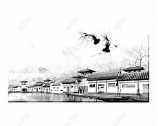 江南房子水墨画