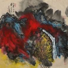 李适中泼彩荷花作品简介